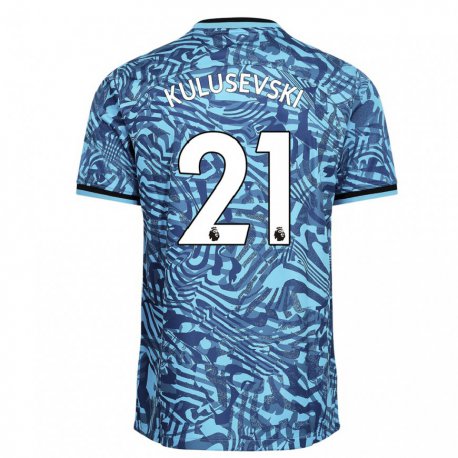 Kandiny Hombre Camiseta Dejan Kulusevski #21 Azul Azul Marino Equipación Tercera 2022/23 La Camisa Chile