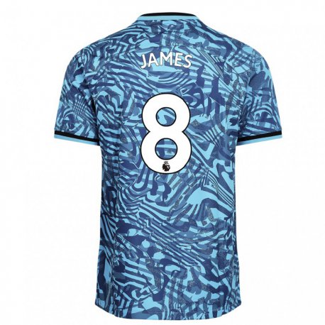 Kandiny Hombre Camiseta Angharad James #8 Azul Azul Marino Equipación Tercera 2022/23 La Camisa Chile