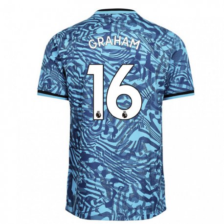 Kandiny Hombre Camiseta Kit Graham #16 Azul Azul Marino Equipación Tercera 2022/23 La Camisa Chile