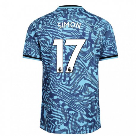 Kandiny Hombre Camiseta Kyah Simon #17 Azul Azul Marino Equipación Tercera 2022/23 La Camisa Chile