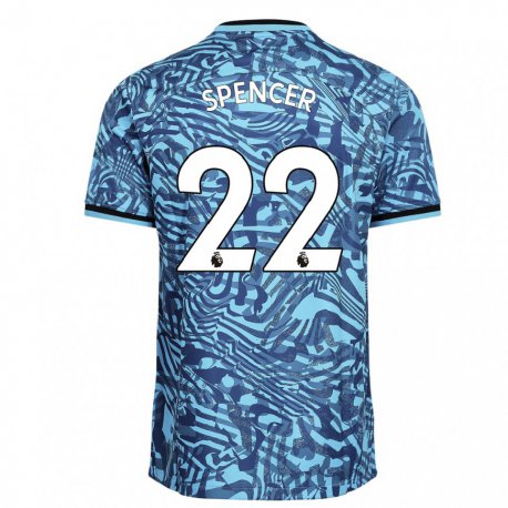 Kandiny Hombre Camiseta Rebecca Spencer #22 Azul Azul Marino Equipación Tercera 2022/23 La Camisa Chile