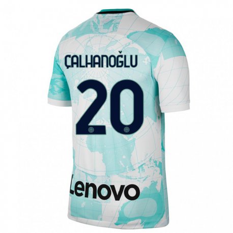 Kandiny Mujer Camiseta Hakan Calhanoglu #20 Verde Claro Blanco Equipación Tercera 2022/23 La Camisa Chile