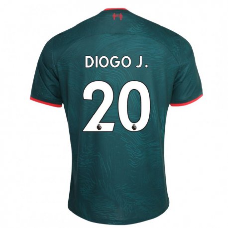 Kandiny Mujer Camiseta Diogo Jota #20 Verde Oscuro Equipación Tercera 2022/23 La Camisa Chile