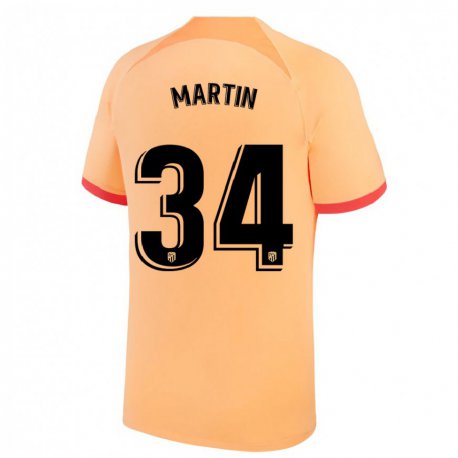 Kandiny Mujer Camiseta Carlos Martin #34 Naranja Claro Equipación Tercera 2022/23 La Camisa Chile