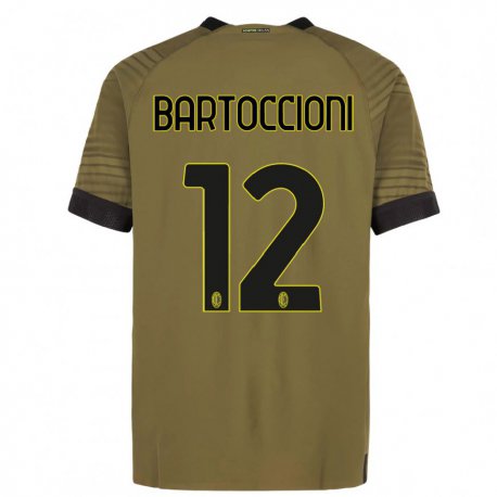 Kandiny Mujer Camiseta Andrea Bartoccioni #12 Verde Oscuro Negro Equipación Tercera 2022/23 La Camisa Chile