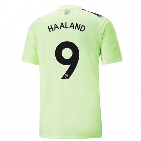 Kandiny Mujer Camiseta Erling Haaland #9 Verde Gris Oscuro Equipación Tercera 2022/23 La Camisa Chile
