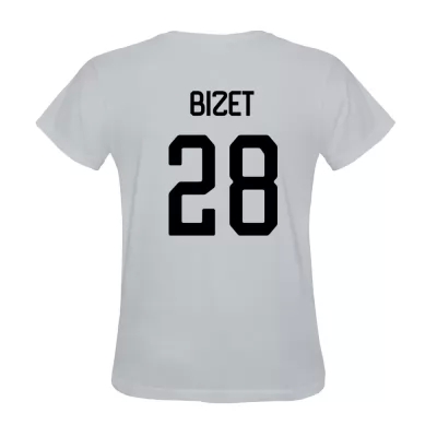 Hombre Nathan Bizet #28 Blanca Camiseta La Camisa Chile
