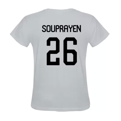 Hombre Samuel Souprayen #26 Blanca Camiseta La Camisa Chile