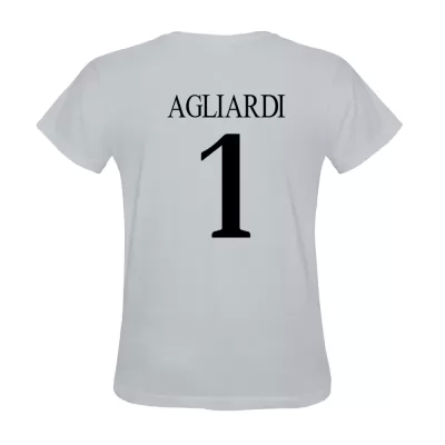 Hombre Federico Agliardi #1 Blanca Camiseta La Camisa Chile