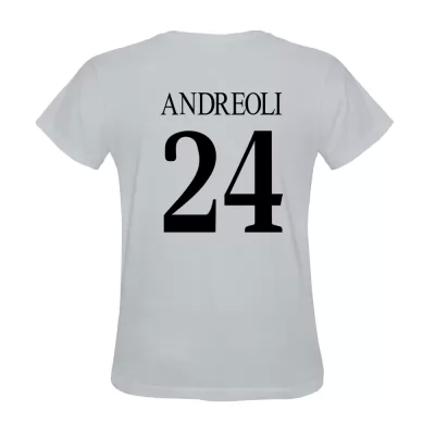 Hombre Nicola Andreoli #24 Blanca Camiseta La Camisa Chile
