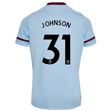Mujer Fútbol Camiseta Ben Johnson #31 Cielo Azul 2ª Equipación 2021/22 La Camisa Chile