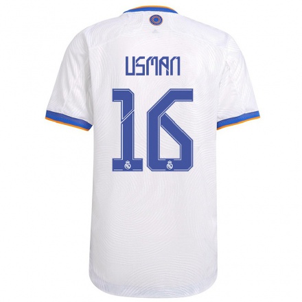 Mujer Fútbol Camiseta Garuba Usman #16 Blanco 1ª Equipación 2021/22 La Camisa Chile