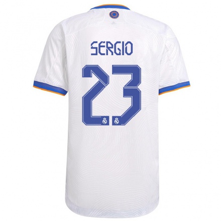 Mujer Fútbol Camiseta Llull Sergio #23 Blanco 1ª Equipación 2021/22 La Camisa Chile