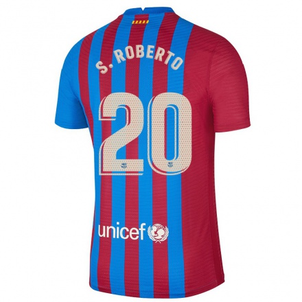 Mujer Fútbol Camiseta Sergi Roberto #20 Granate Azul 1ª Equipación 2021/22 La Camisa Chile