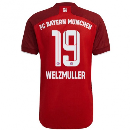 Mujer Fútbol Camiseta Maximilian Welzmuller #19 Rojo Oscuro 1ª Equipación 2021/22 La Camisa Chile