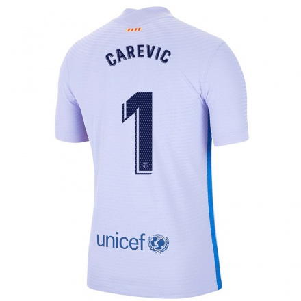 Mujer Fútbol Camiseta Lazar Carevic #1 Violetaa Claro 2ª Equipación 2021/22 La Camisa Chile