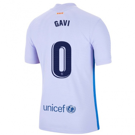 Mujer Fútbol Camiseta Pablo Gavi #0 Violetaa Claro 2ª Equipación 2021/22 La Camisa Chile