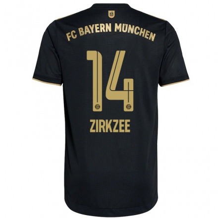 Mujer Fútbol Camiseta Joshua Zirkzee #14 Negro 2ª Equipación 2021/22 La Camisa Chile