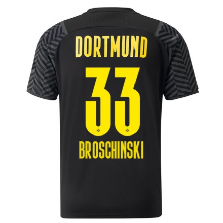 Mujer Fútbol Camiseta Moritz Broschinski #33 Gris Negro 2ª Equipación 2021/22 La Camisa Chile