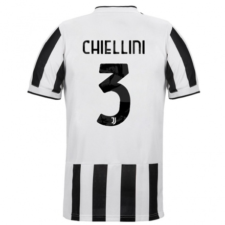Mujer Fútbol Camiseta Giorgio Chiellini #3 Blanco Negro 1ª Equipación 2021/22 La Camisa Chile
