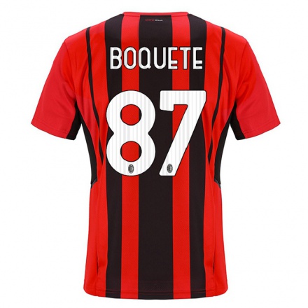 Mujer Fútbol Camiseta Veronica Boquete #87 Negro Rojo 1ª Equipación 2021/22 La Camisa Chile