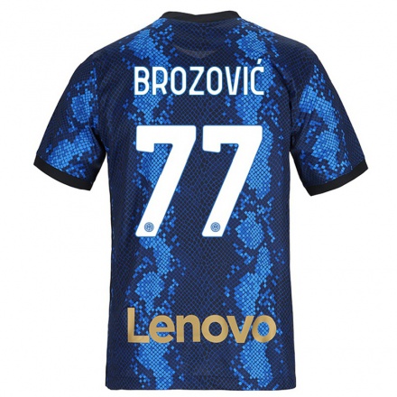 Mujer Fútbol Camiseta Marcelo Brozovic #77 Azul Oscuro 1ª Equipación 2021/22 La Camisa Chile