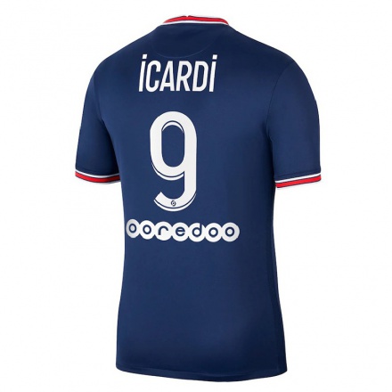 Mujer Fútbol Camiseta Mauro Icardi #9 Azul Oscuro 1ª Equipación 2021/22 La Camisa Chile