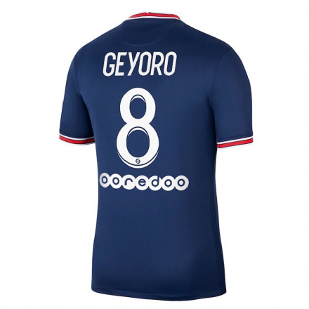 Mujer Fútbol Camiseta Grace Geyoro #8 Azul Oscuro 1ª Equipación 2021/22 La Camisa Chile