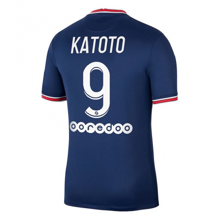 Mujer Fútbol Camiseta Marie-Antoinette Katoto #9 Azul Oscuro 1ª Equipación 2021/22 La Camisa Chile