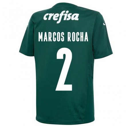 Mujer Fútbol Camiseta Marcos Rocha #2 Verde Oscuro 1ª Equipación 2021/22 La Camisa Chile