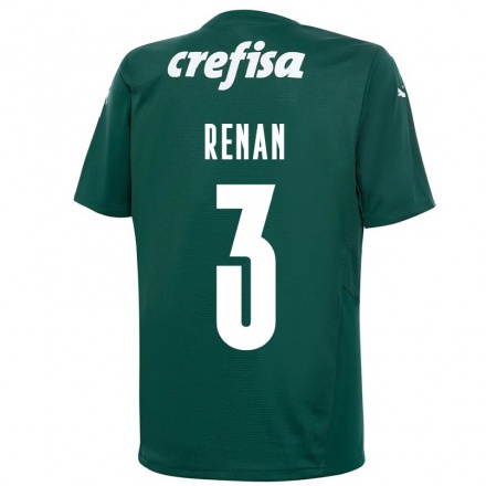 Mujer Fútbol Camiseta Renan #3 Verde Oscuro 1ª Equipación 2021/22 La Camisa Chile