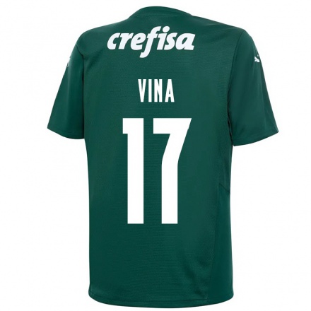 Mujer Fútbol Camiseta Matias Vina #17 Verde Oscuro 1ª Equipación 2021/22 La Camisa Chile