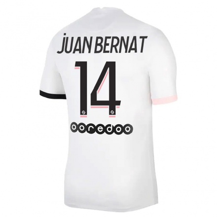 Mujer Fútbol Camiseta Juan Bernat #14 Blanco Rosa 2ª Equipación 2021/22 La Camisa Chile