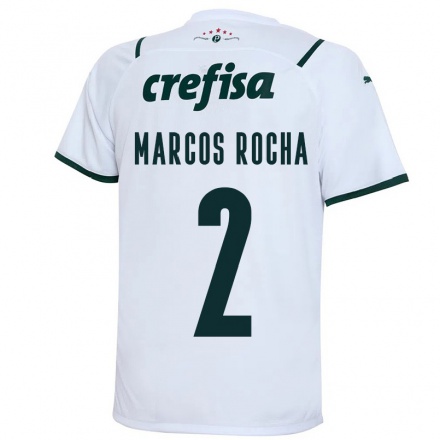 Mujer Fútbol Camiseta Marcos Rocha #2 Blanco 2ª Equipación 2021/22 La Camisa Chile