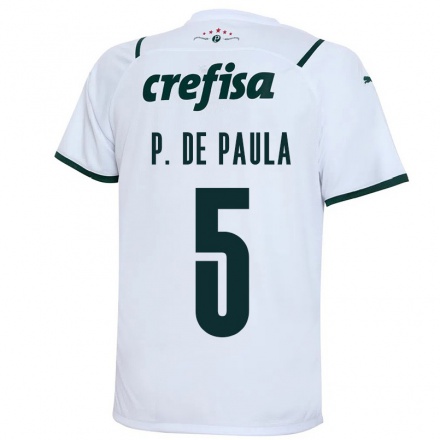 Mujer Fútbol Camiseta Patrick de Paula #5 Blanco 2ª Equipación 2021/22 La Camisa Chile