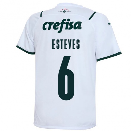 Mujer Fútbol Camiseta Lucas Esteves #6 Blanco 2ª Equipación 2021/22 La Camisa Chile