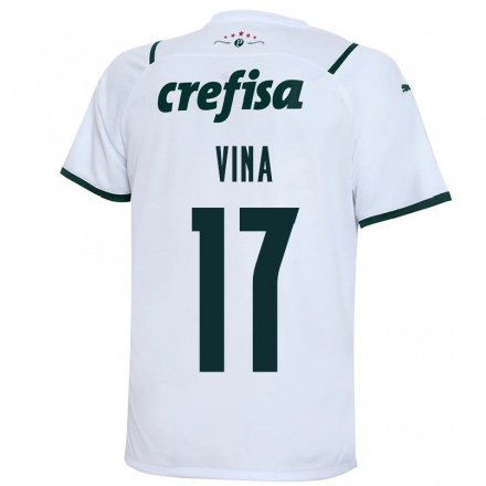 Mujer Fútbol Camiseta Matias Vina #17 Blanco 2ª Equipación 2021/22 La Camisa Chile