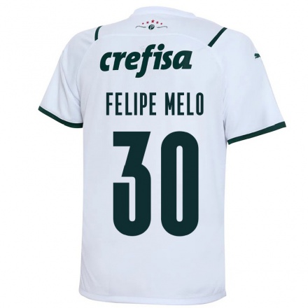 Mujer Fútbol Camiseta Felipe Melo #30 Blanco 2ª Equipación 2021/22 La Camisa Chile