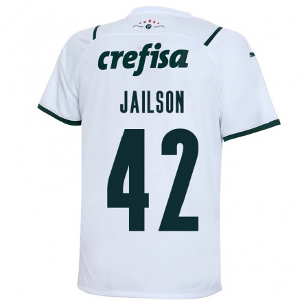 Mujer Fútbol Camiseta Jailson #42 Blanco 2ª Equipación 2021/22 La Camisa Chile