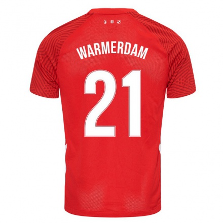 Mujer Fútbol Camiseta Django Warmerdam #21 Rojo 1ª Equipación 2021/22 La Camisa Chile