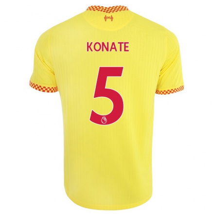 Mujer Fútbol Camiseta Ibrahima Konate #5 Amarillo 3ª Equipación 2021/22 La Camisa Chile