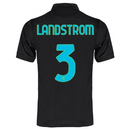 Mujer Fútbol Camiseta Elin Landstrom #3 Negro 3ª Equipación 2021/22 La Camisa Chile
