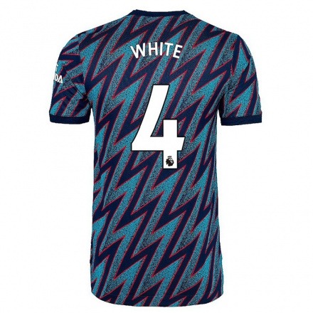 Mujer Fútbol Camiseta Ben White #4 Azul Negro 3ª Equipación 2021/22 La Camisa Chile