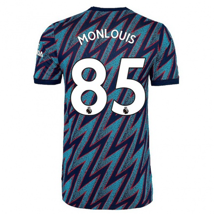 Mujer Fútbol Camiseta Zane Monlouis #85 Azul Negro 3ª Equipación 2021/22 La Camisa Chile