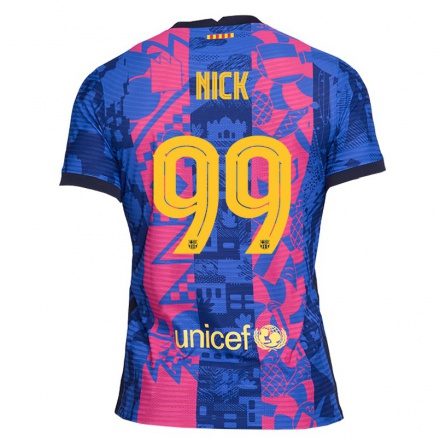 Mujer Fútbol Camiseta Calathes Nick #99 Rosa Azul 3ª Equipación 2021/22 La Camisa Chile
